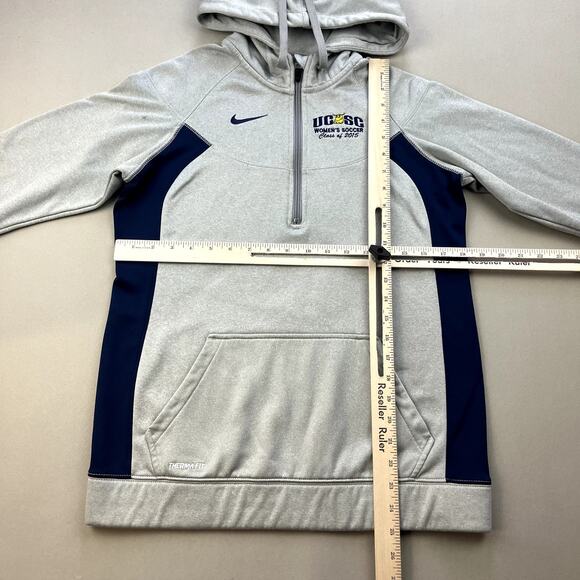 Nike UCSC Santa Cruz Hoodie Sweatshirt Womens Medium Gray Soccer Banana Slugs - Picture 8 of 10